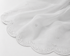 Luxury White Embroidered Organza Dupatta – Scalloped Floral Border