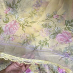 Yellow Floral Embroidered Lawn Suit with Butterfly Cutwork Organza Dupatta – 3 Piece Stiched