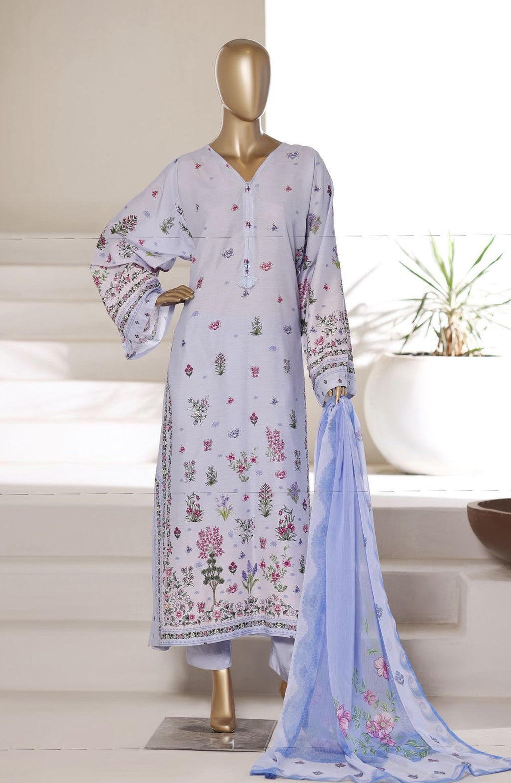 Kaftan | Sadabahar 3pc | Sky Blue